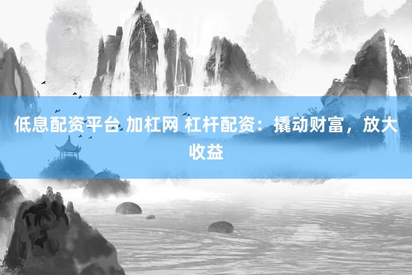 低息配资平台 加杠网 杠杆配资：撬动财富，放大收益